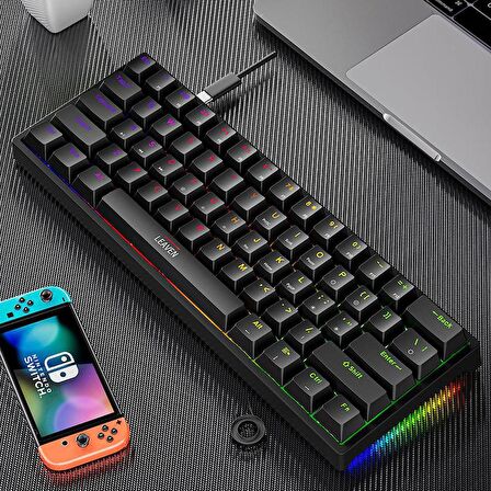 Valkyrie Leaven K620 Blue Switch Mekanik Gaming Oyun Klavyesi RGB 61 Key Mavi Tuş Type-C Klavye Siyah