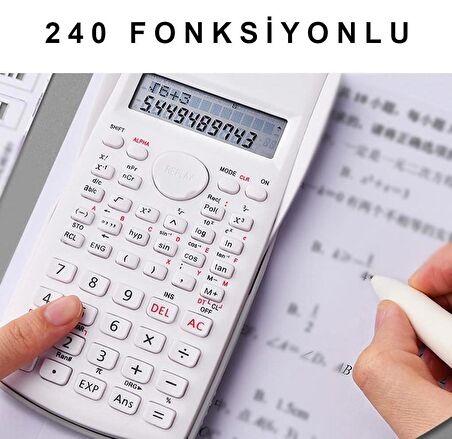 Valkyrie Dexin 240 Fonksiyonlu Çift Satır Bilimsel Hesap Makinesi Beyaz