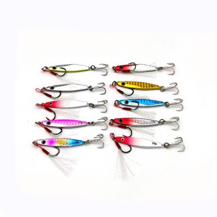 Valkyrie 10 Adet 10gr 4.8cm Kutulu Metal Rapala Jig Seti Balık Olta Yemi İspanyol Oltası