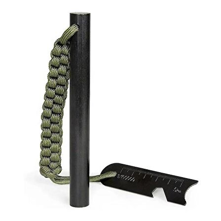 Valkyrie Paracord İpli 10cm x 10mm  Magnezyum Bar Ateş Başlatıcı Acil Durum Çakmak Taşı Çubuğu