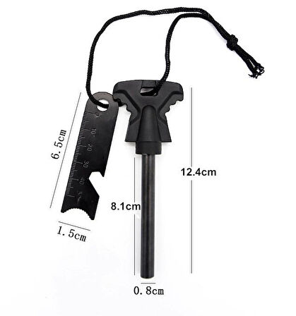 Valkyrie 8mm 8.5cm Magnezyum Ateş Başlatıcı Bar - %100 Katkısız Alüminyum İçermez Fire Starter