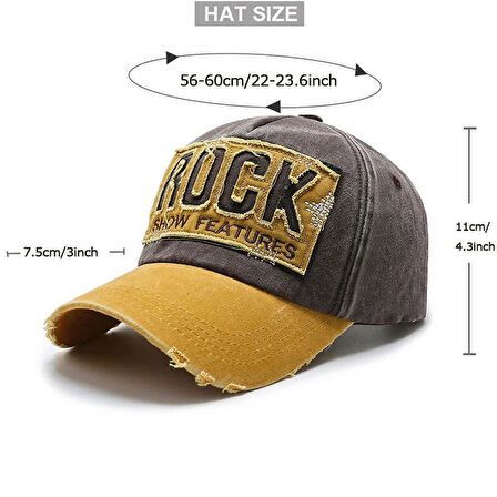 Valkyrie Rock Eskitme Trucker Şapka Unisex Metal Tokalı Ayarlanabilir Vintage Hardal