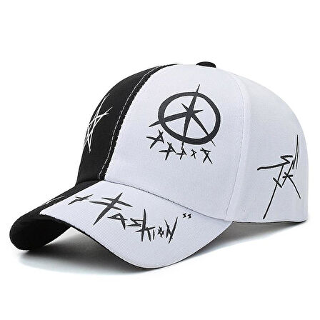 Valkyrie Trucker Şapka Unisex Metal Tokalı Ayarlanabilir Beyzbol Siyah Beyaz