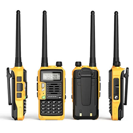 Valkyrie Baofeng UVS9 Plus 8W 2200mAh FM UHF/VHF El Telsiz +Yedek Batarya Sarı