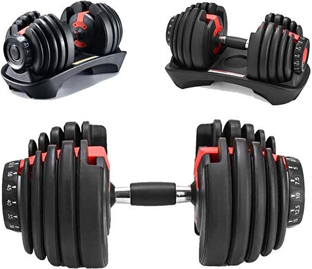 Valkyrie 24kg Ayarlanabilir Dambıl Seti (1 Adet) Profesyonel 1. Kalite Dumbbell Kolay Kullanım Ev İçin İdeal Dambıl