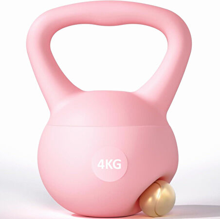 Valkyrie 4kg Soft Kettlebell Yumuşak Tabanlı Metal Kumlu  Ses Yapmaz Darbeye Dayanıklı Çift El Ağırlık