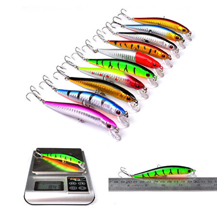 Valkyrie 20 Adet Karışık Minnow Crankbait Swimbait Rapala Sahte Yem Olta Seti Balık İğnesi