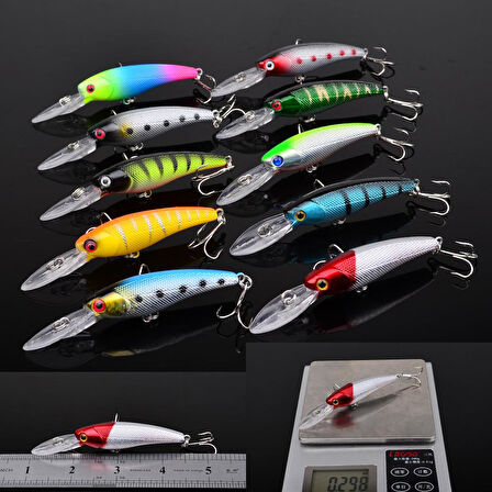 Valkyrie 20 Adet Karışık Minnow Crankbait Swimbait Rapala Sahte Yem Olta Seti Balık İğnesi