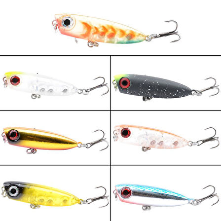 Valkyrie 7 Adet Zıpır Rapala Olta Yem Seti - 4.8cm - 3.8gr Bilyalı 3D Göz Karbon Çelik İğne 7 Farklı Renk