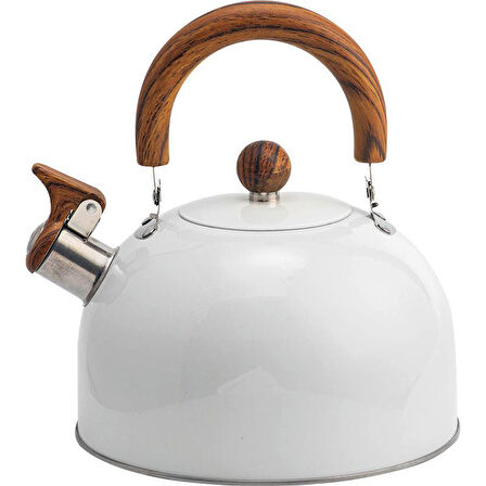 Valkyrie 3L Düdüklü Kettle Su Isıtıcı Çaydanlık Paslanmaz Çelik Yüksek Islıklı Beyaz 