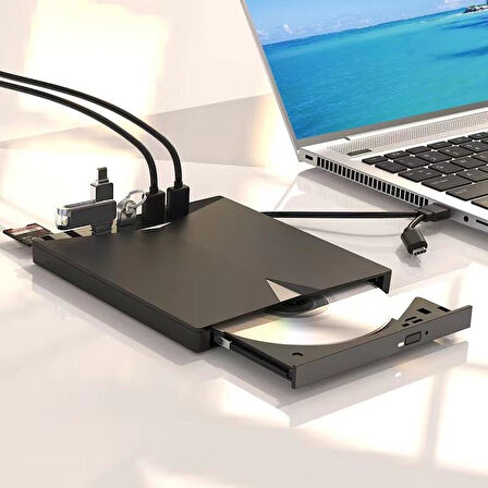 Valkyrie Harici CD DVD Rom Yazıcı Okuyucu USB 3.0 HUB Çoğaltıcı TF SD Kart Okuyucu 7in1