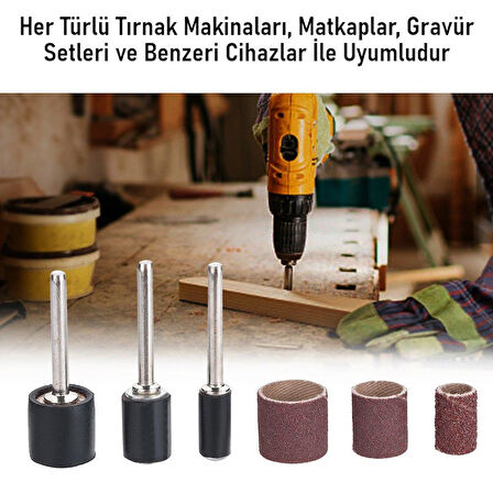 Valkyrie 102 Adet Kutulu Freze Ucu Zımparası Tırnak Makinesi Gravür Matkap Uyumlu Törpü Kalıcı Oje Manikür Pedikür Seti