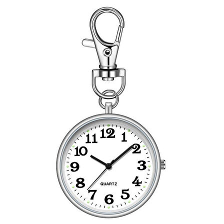 Valkyrie Anahtarlık Klipsli Analog Quartz Cep Saati Siyah