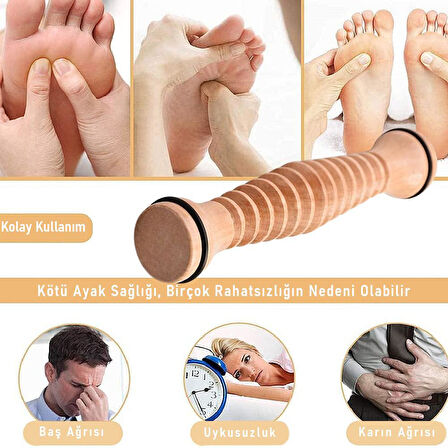 Valkyrie Ahşap Ayak Masaj Rolü Derin Doku, Plantar Fasciitis Rahatlaması & Refleksoloji