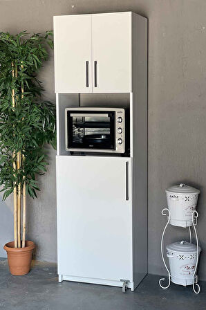 Erzak Dolabı Fırınlı 180 cm Çok Amaçlı Dolap Beyaz
