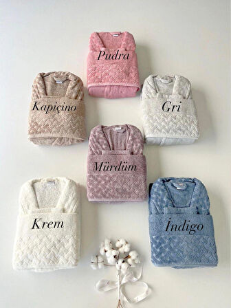 MYSOFT HASIR TEKLİ BORNOZ SETİ