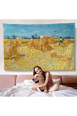 Vincent Van Gogh Provence'te Hasat Duvar Örtüsü-7148