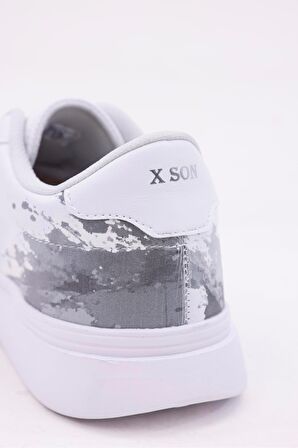 Dijital Baskı Unisex Beyaz - Püskürtme Desenli Ayakkabı