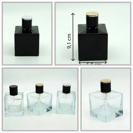 100 ML KÜP (2 ADET) (TEK KULLANIMLIK) SİYAH VE ŞEFFAF BOŞ ŞİŞE
