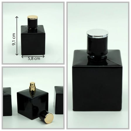 100 ML KÜP (2 ADET) (TEK KULLANIMLIK) SİYAH VE ŞEFFAF BOŞ ŞİŞE