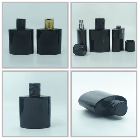 100 ML VE 50 ML (2 ADET) (TEK KULLANIMLIK) SİYAH ELİPS BOŞ ŞİŞE