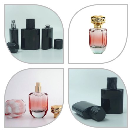 50 ML (2 ADET) (TEK KULLANIMLIK) SİYAH ELİPS VE GÜL DESENLİ BOŞ ŞİŞE
