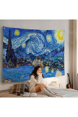 Vincent Van Gogh - Yıldızlı Geceler Duvar Örtüsü-7151
