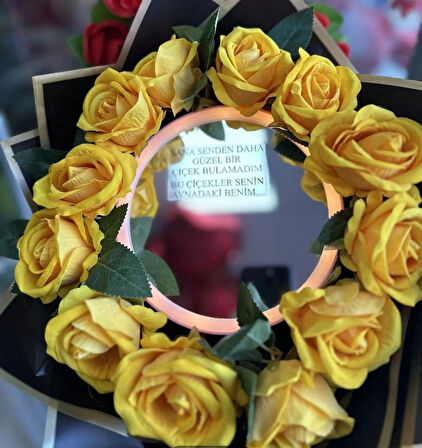  - 3 Farklı tonda Işıklı ayna buketi - Tasarım Işıklı ayna GÜL buketi