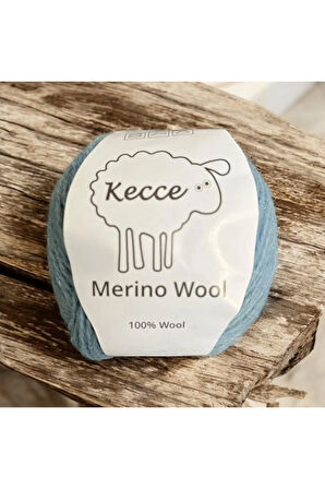 Merino Wool Kecce Örgü Ipi %100 Merino Wool Mavi