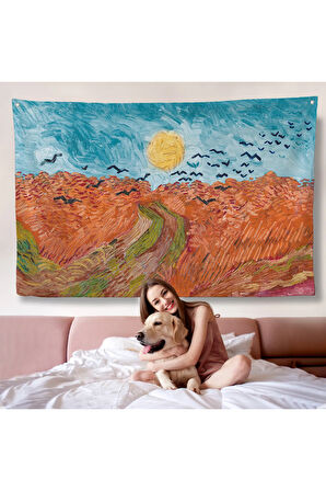 Vincent Willem van Gogh - Kargalarla Buğday Tarlası Duvar Örtüsü-7152