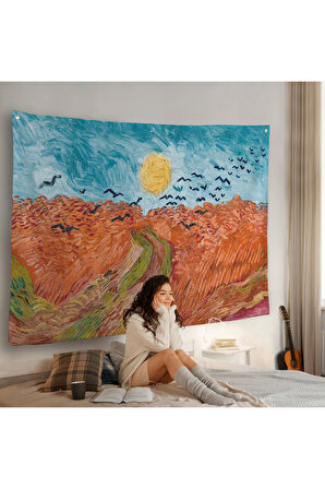 Vincent Willem van Gogh - Kargalarla Buğday Tarlası Duvar Örtüsü-7152