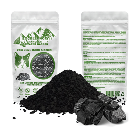 DOĞSEK Kedi Kumu Koku Giderici Excellence KM Granular Activated Carbon 230 gr Kömür Bazlı Granül Aktif Karbon