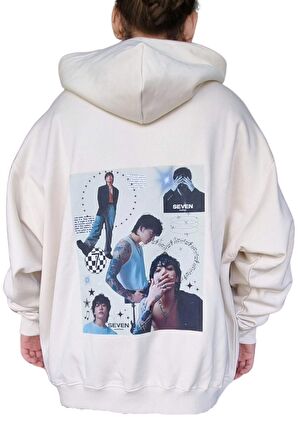 Kpop Jungkook Sırt Baskılı Kapşonlu Sweatshirt