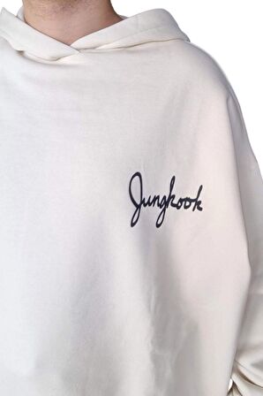 Kpop Jungkook Sırt Baskılı Kapşonlu Sweatshirt