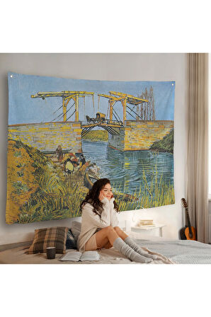 Vincent Willem van Gogh - Arles Köprüsü Duvar Örtüsü - Bridge at Arles-7154