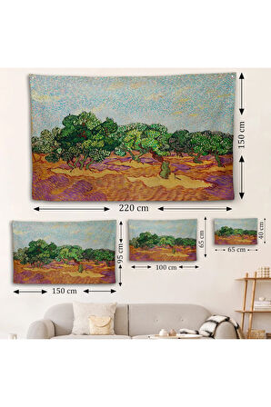 Vincent Willem van Gogh - Zeytin Ağaçları Duvar Örtüsü - Olive Trees-7155