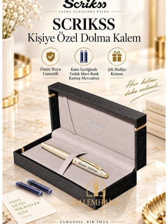 Kalemhane Scrikss Kişiye Özel İsimli Dolma Kalem – Ömür Boyu Garantili, Lüks Hediyelik Kutulu