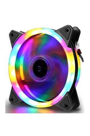 12 Cm Rgb Led Fan Işıklı Kasa Fanı Rainbow Kasa Soğutucu Fan