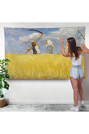 Anna Ancher - İşçiler Duvar Örtüsü - Harvesters-7156