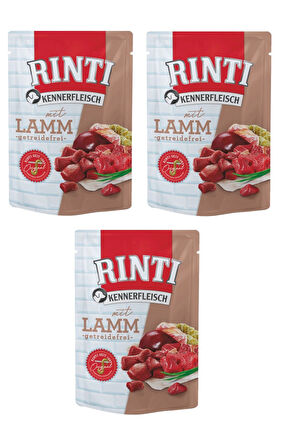 Rinti Pouch Kuzu Etli Köpek Yaş Mama 400 Gr. X 3 Adet