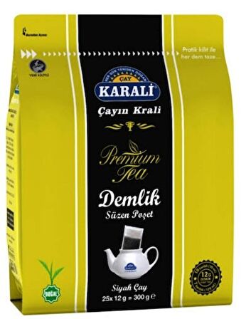 Karali Premium Demlik Poşet Çay 300 gr + Demleme Yeşil Çay 200 gr 4 lü Paket