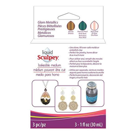 Sculpey Sıvı Pişmiş Kil 3lü Set 3x30ml Glam Metallics ALSGLM1