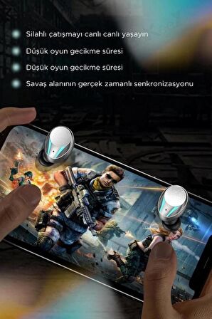 M99 Plus Bluetooth Kulaklık Kulakiçi Kablosuz Oyuncu Kulaklıkları Işıklı Android-İphone Uyumlu Siyah