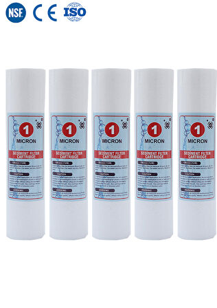 Açık Kasa Su Arıtma Cihazı 10 İnc 1 Mikron Sediment Spun Filtre ( 5 Adet )