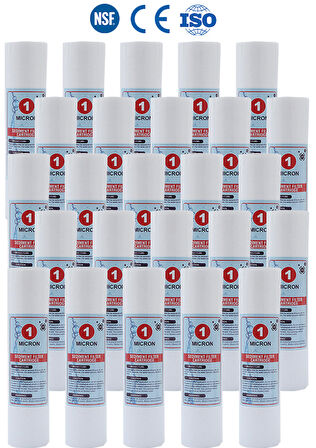 Açık Kasa Su Arıtma Cihazı 10 İnc 1 Mikron Sediment Spun Filtre (25 Adet)
