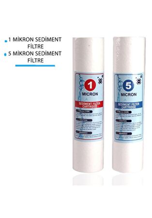 Daire Bina Sayaç Girişi 10" İnc 2 Aşama ( 5m Sediment , 1m Sediment ) Yedek Filtre Seti 