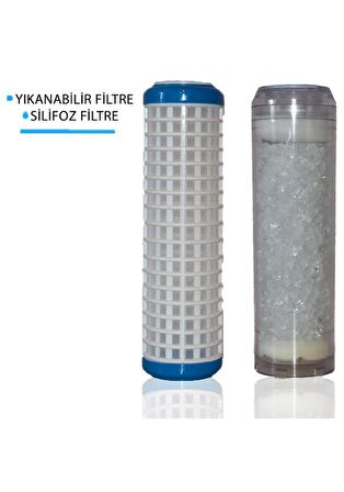Daire Bina Sayaç Girişi 10" İnc 2 Aşama ( Yıkanabilir , Silifoz ) Yedek Filtre Seti 