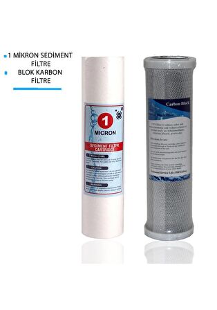 Daire Bina Sayaç Girişi 10" İnc 2 Aşama ( 1m Sediment , Blok ) Yedek Filtre Seti 