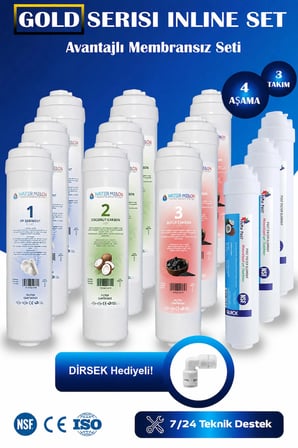 Kapalı Kasa Su Arıtma Cihazı Filtresi İnline 2 Yıllık Bakım Seti ( Membransız ) 