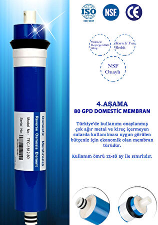 Kapalı Kasa Su Arıtma Cihazı Yeni Seri İnline 5 Aşamalı Filtre Domestic Membranlı Set